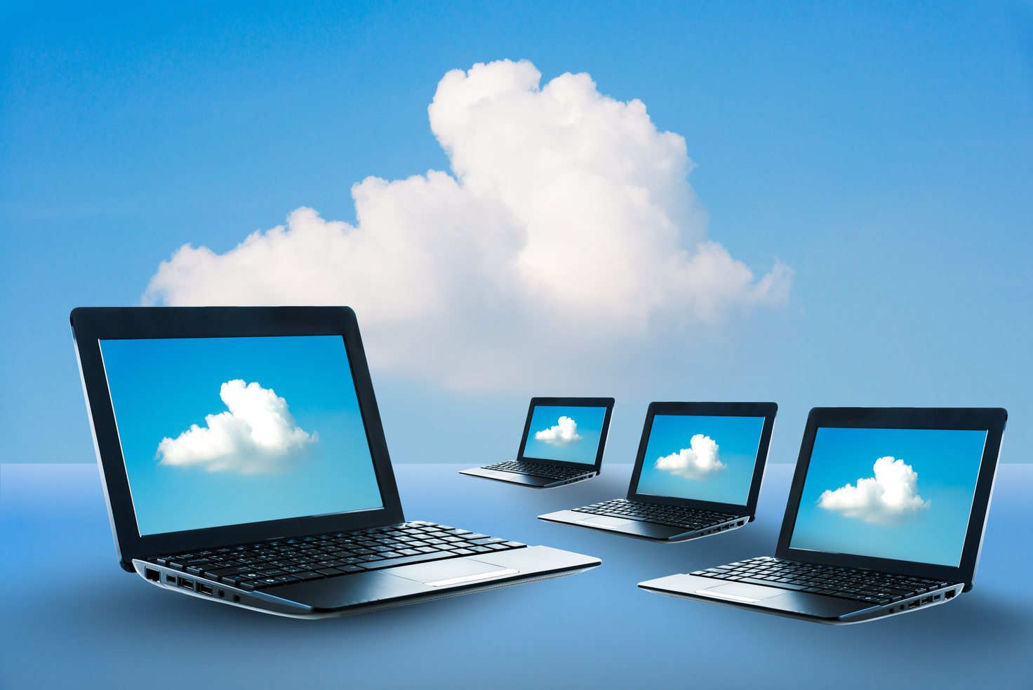 Laptop access to the clouds system
